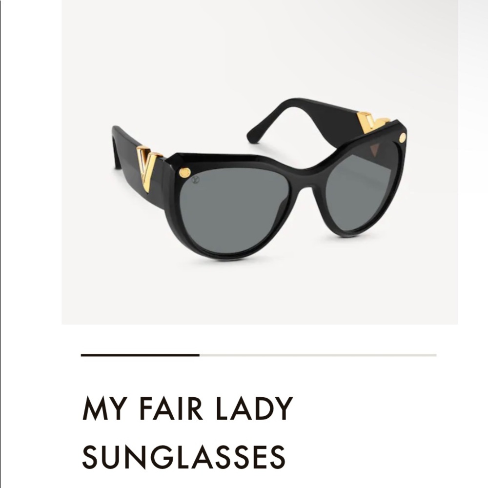 My Fair Lady Louis Vuitton Black & Gold sunglasses.